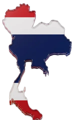 Illustration of Thailand with the Thai flag